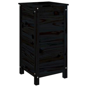 vidaXL Jardinieră de grădină, negru, 40x40x78 cm, lemn masiv de pin