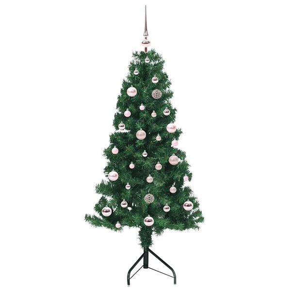 vidaXL Pom de Crăciun Artificial pentru Colț Verde 150 cm PVC și Metal