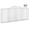 vidaXL Coșuri gabion arcuite 7 buc, 300x30x120/140 cm, fier galvanizat