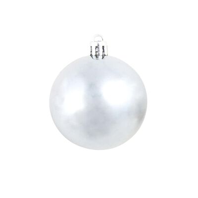 vidaXL Set globuri de Crăciun 100 de piese, 6 cm, alb/gri