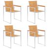 vidaXL Scaune de grădină cu perne, 4 buc., lemn masiv de tec
