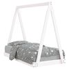 vidaXL Cadru de pat pentru copii, alb, 70x140 cm, lemn masiv de pin