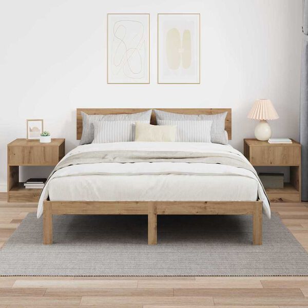 vidaXL Masă laterală 2 pcs Stejar Artizanal 40,5 x 40 x 45 cm