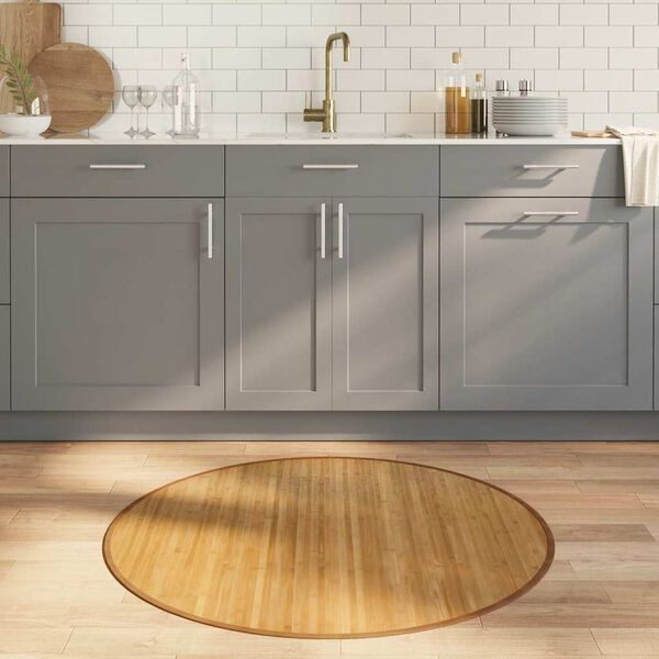 vidaXL Covor rotund, natural, 100 cm, bambus