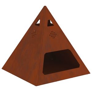 vidaXL Bol de foc Ruginit 50 x 50 x 51 cm Oțel rezistent de intemperii