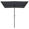 vidaXL Umbrelă de soare de grădină, stâlp aluminiu, negru, 2x1,5 cm