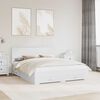 vidaXL Cadru de pat cu headboard Alb 160 x 200 cm Lemn compozit