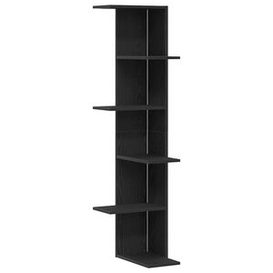 vidaXL Rafters colțar de perete Stejar Negru 36.5 x 36.5 x 140 cm