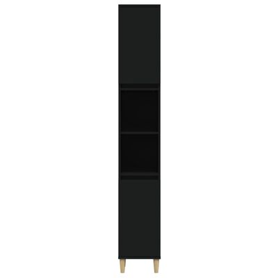 vidaXL Dulap de baie, negru, 30x30x190 cm, lemn prelucrat