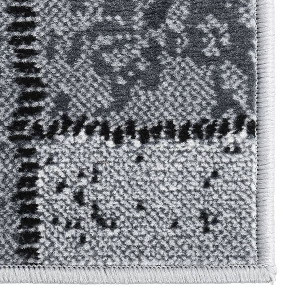 vidaXL Covor traversă, gri cu dreptunghiuri, 80x300 cm, BCF