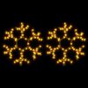 vidaXL Figurină Fulg de Zăpadă de Crăciun LED 2 buc. alb cald 38x37 cm