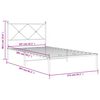 vidaXL Cadru de pat din metal cu tăblie, negru, 107x203 cm