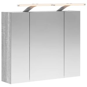 vidaXL Dulap cu oglindă pentru baie Sonoma gri 60 x 14,5 x 50 cm