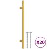 vidaXL M&acirc;nere de dulap, 20 buc., auriu, 160 mm, oțel inoxidabil