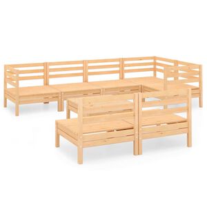 vidaXL Set mobilier de grădină, 8 piese, lemn masiv de pin