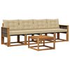 vidaXL Set de canapele de exterior cu pernă 5 pcs Natural și Bej