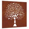 vidaXL Decor perete de grădină 55x55 cm design copac oțel Corten