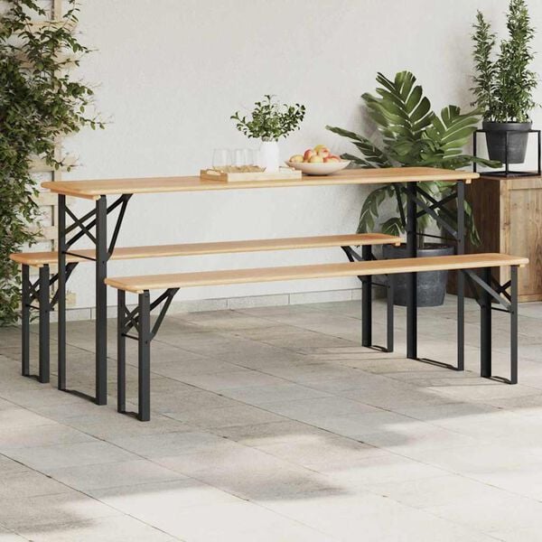 vidaXL Picior de masă pentru bere 2 pcs Negru 39 x 3 x 75 cm