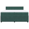 vidaXL Pat box spring cu saltea, verde &icirc;nchis, 200x200 cm, catifea