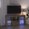 vidaXL Șifonier LED pentru TV colțar Stejar Artizanal 100 x 40 x 50 cm