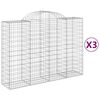 vidaXL Coșuri gabion arcuite 3 buc, 200x50x140/160cm, fier galvanizat