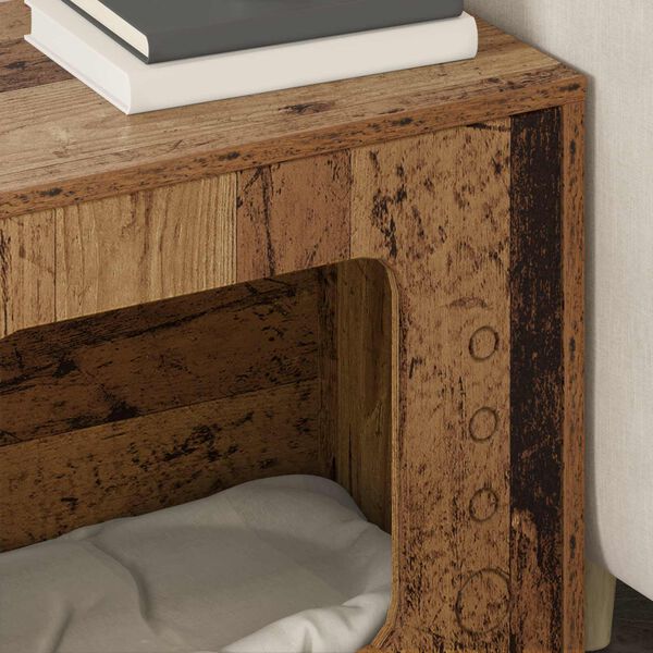 vidaXL Casa pentru pisici Lemn vechi 51 x 30 x 42,5 cm Lemn compozit