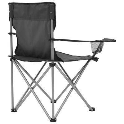 vidaXL Set masă și scaune de camping, 3 piese, gri