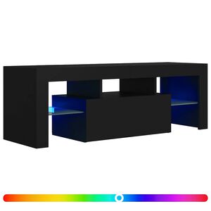vidaXL Comodă TV cu lumini LED, negru, 120x35x40 cm