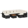 vidaXL Set canapele de grădină cu perne, 10 piese, negru, poliratan