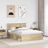 vidaXL Cadru de pat cu headboard Sonoma 160 x 200 cm Lemn compozit