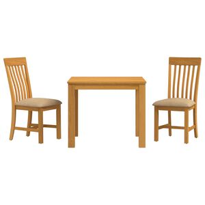 vidaXL Set de dining 3 buc. Bej Lemn de stejar masiv