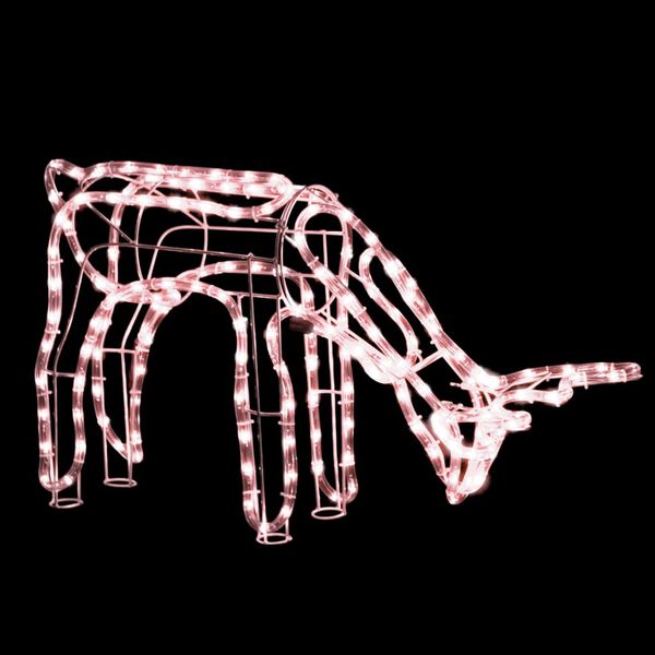 vidaXL Figurină ren de Crăciun, alb cald, 73x31x45 cm