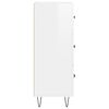 vidaXL Servantă, alb extralucios, 34,5x34x90 cm, lemn compozit