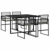 vidaXL Set mobilier de grădină cu perne, 5 piese, negru, poliratan