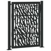 vidaXL Poartă de grădină neagră 100x125 cm, model cu urme din oțel