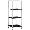 vidaXL Raft cu 4 niveluri, negru, 40 x 40 x 100 cm, sticlă securizată