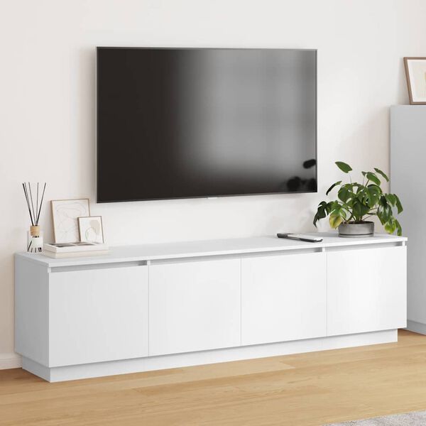 vidaXL Cabinet TV cu led Alb 180 x 38 x 49 cm Lemn compozit