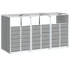 vidaXL Depozit pubele cu roți triple, gri, 216x81x115 cm, oțel