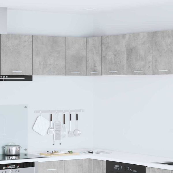 vidaXL Dulap suspendat Gri beton și Alb 57 x 57 x 40 cm Lemn compozit