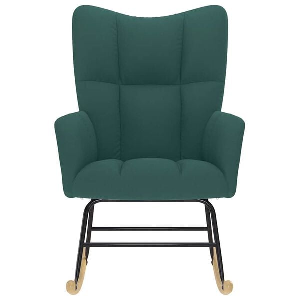 vidaXL Scaun balansoar, verde închis, material textil