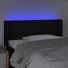 vidaXL Tăblie de pat cu LED, negru, 83x16x78/88 cm, textil