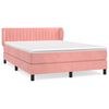 vidaXL Pat box spring cu saltea, roz, 140x190 cm, catifea