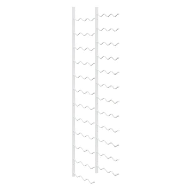 vidaXL Suport sticle de vin montat pe perete, 36 sticle, alb, fier