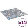 vidaXL Plăci mozaic 11 pcs Gri și Albastru 50 x 50 cm Sticlă