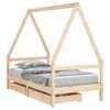 vidaXL Cadru de pat copii cu sertare, 80x160 cm, lemn masiv pin