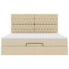 vidaXL Cadru de pat otoman cu saltea crem 180x200cm stofa
