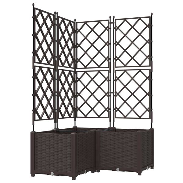 vidaXL Vază pentru Grădină 3 pcs Maro 80 x 80 x 143 cm Oțel