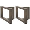 vidaXL Picioare pentru măsuță de cafea &icirc;n formă de T, 2 buc., negru, 40x25x(30-31) cm, oțel