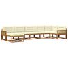 vidaXL Set de canapele de exterior 7 buc. Natural și Crem