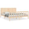 vidaXL Cadru de pat cu tăblie Super King Size, lemn masiv